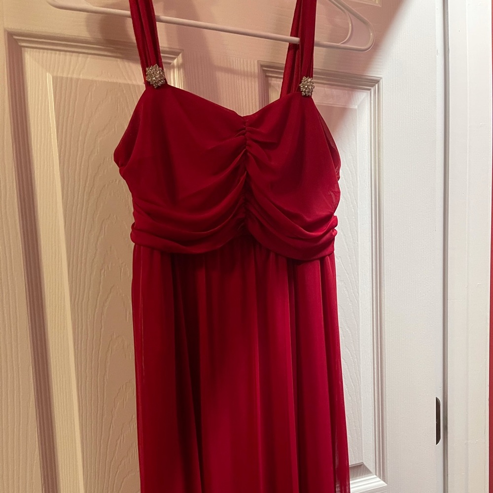 Long red dress
